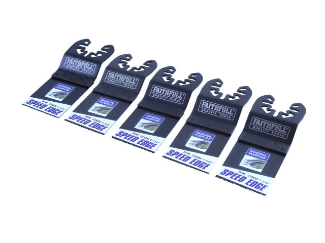 Faithfull 32mm Multi-Tool Speed Edge Blade (5 Pack) Main Image [src:xms26multi5.jpg@20260921150504]