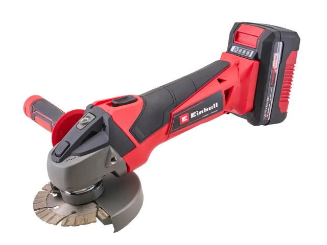 Einhell 18V Angle Grinder Kit with a 4.0Ah Li-Ion Battery Main Image [src:xms26pxgrind.jpg@20260921151423]