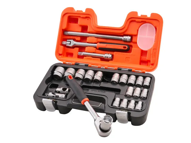 Bahco 1/2in Drive Socket Set (24 Piece) Main Image [src:xms26s240.jpg@20260923083625]