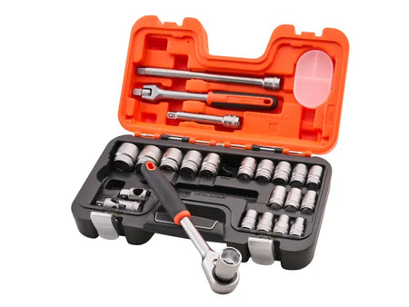 Bahco 1/2in Drive Socket Set (24 Piece) Main Image [src:xms26s240.jpg@20260923083625]