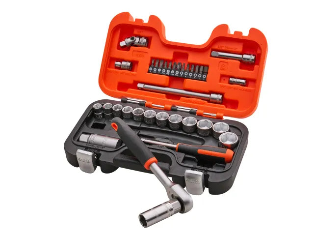 Bahco 1/4in & 3/8in Drive Socket Set (34 Piece) Main Image [src:xms26s330.jpg@20260923091048]