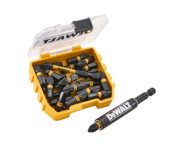 DeWalt 25 Piece PZ2 25 & 50mm Bit Set with Mag Adaptor Main Image [src:xms26tictac.jpg@20260923094754]
