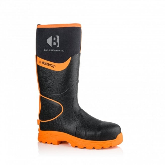BBZ8000 BKOR S5 Black/Orange 360° High Visibility Neoprene/Rubber Safety Wellington Boot with Ankle Protection