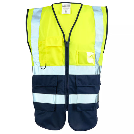 Hi-Vis Executive Vest - Yellow / Navy Main Image [src:exec.jpg@20261026133200]
