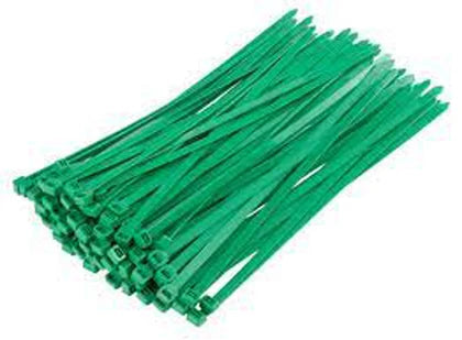203mm x 3.6mm Green Nylon Cable Tie x100 Main Image [src:greencable.jpg@20261006161643]