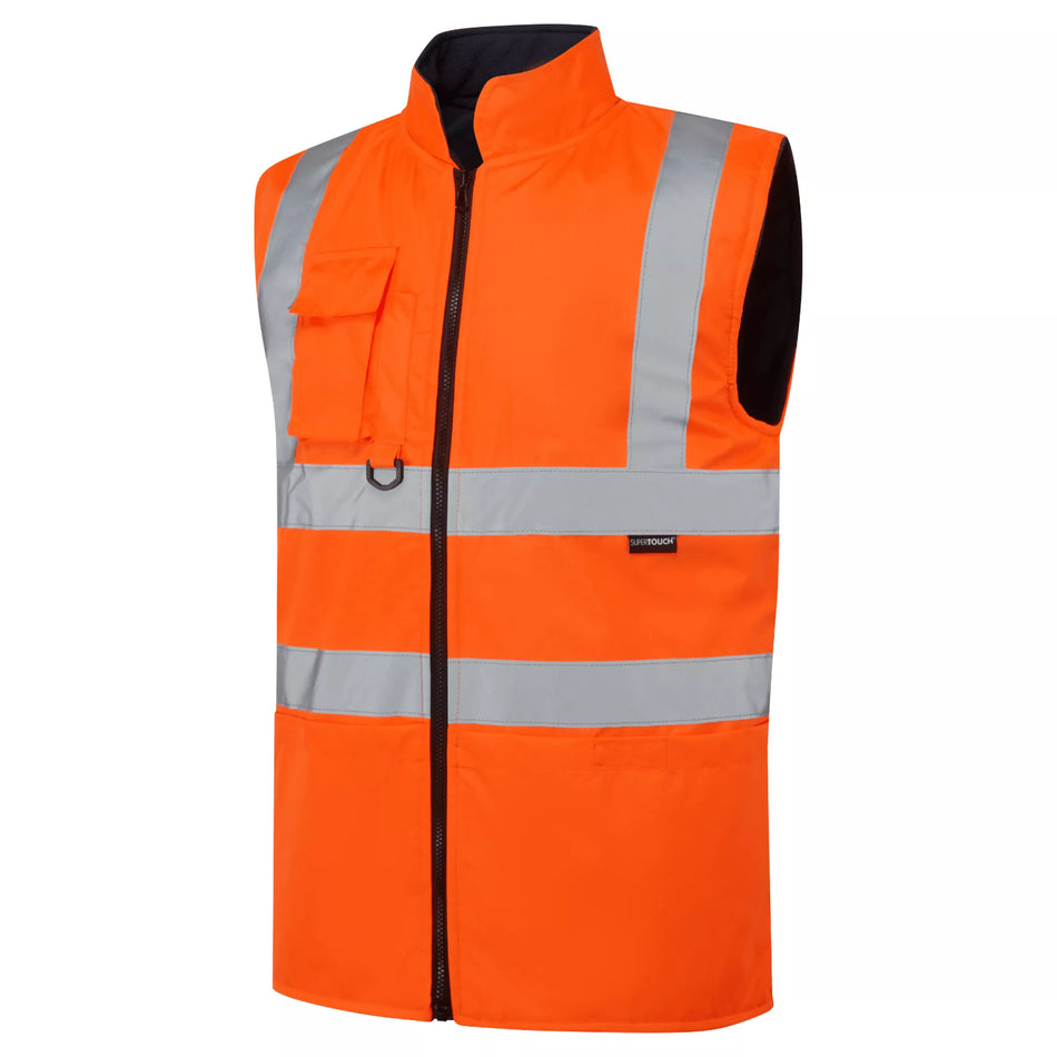 Hi-Vis Reversible Fleece Bodywarmer - Orange Main Image [src:hvrbwo1.jpg@20261026102322]