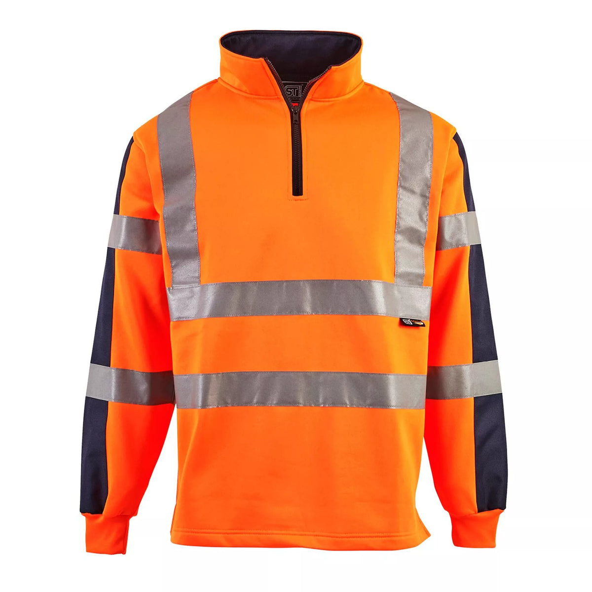 Hi-Vis 1/4 Zip Rugby Shirt - Orange/Navy [src:hvrugbyo2.jpg@20261026111533]
