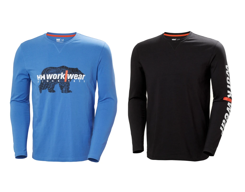 Helly Hansen 79262 Long Sleeved Graphic T-Shirt -Stone Blue or Black