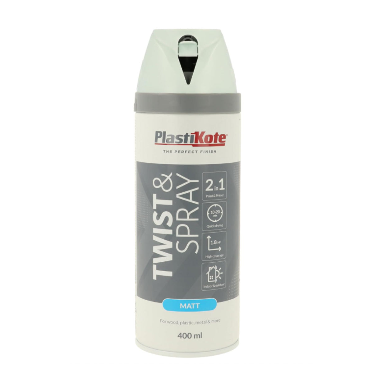 PlastiKote Twist & Spray Paint 400ml - Matt French Grey [src:matt_duck_egg_2.jpg@20260112092157]