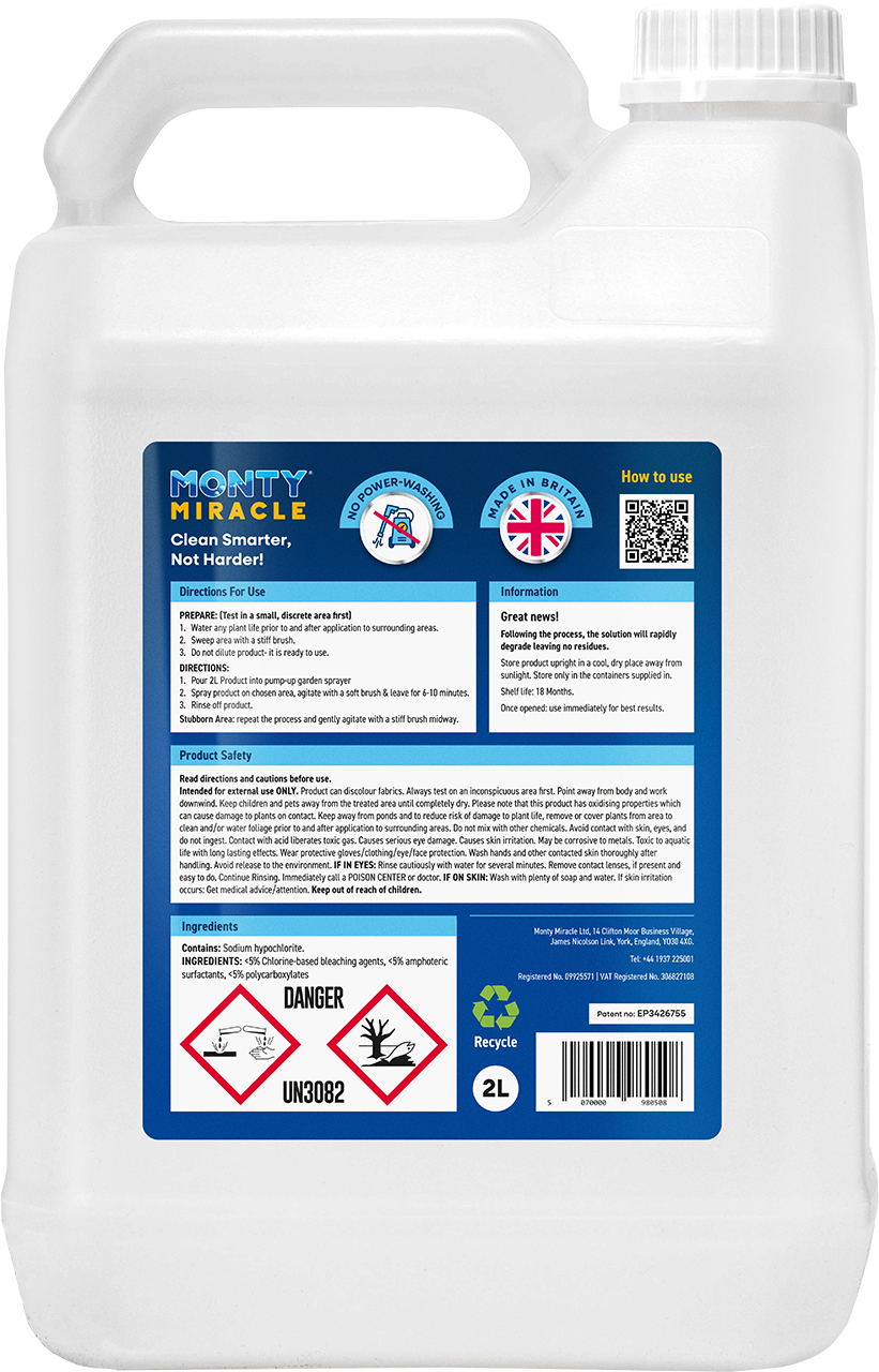 Monty Miracle Outdoor Hard Surface Cleaner 2 Litre [src:monty back.png@20260806132722]