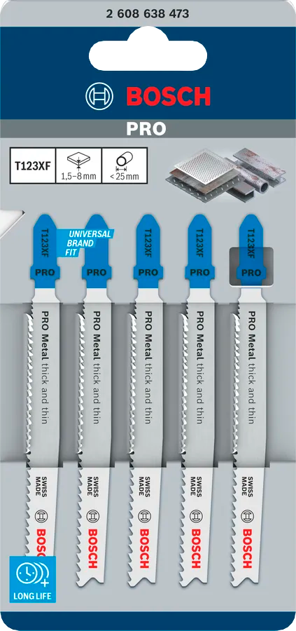 PRO Metal Thick and Thin T123XF Jigsaw Blade - 5 Pack [src:t123xf2.jpg@20261028094755]